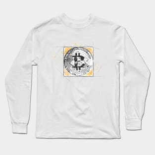 Bitcoin BTC Sketch Long Sleeve T-Shirt